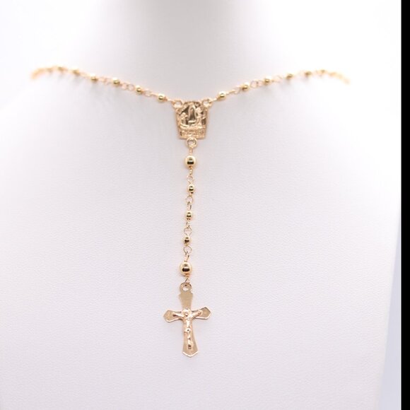 19k Gold Rosary Necklace Portuguese Solid Yellow Gold (800 Purity) -19 inches - Picture 5 of 12